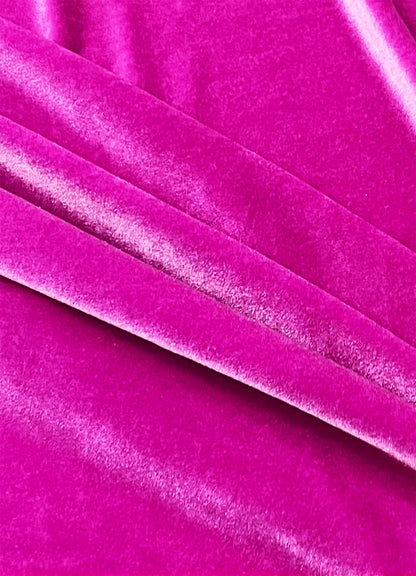 Fuchsia Hot Pink Stretch Velvet