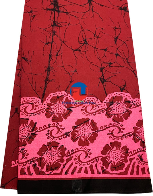 Batik Wax Print; Blood Red, Indian Red