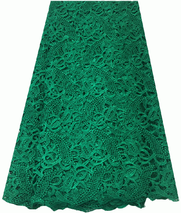 Guipure Lace, Floral Pattern, Green