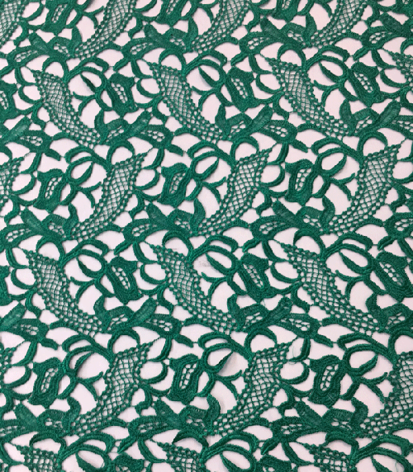 Guipure Lace, Floral Pattern, Green