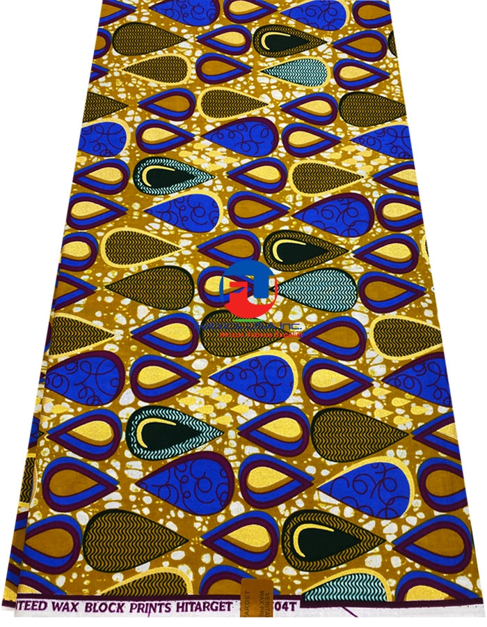 African  Print Meba Wo Abrokyere Metallic Gold- Teal-Green, Army-Green, Metallic-Gold, White, Yellow, Burgundy