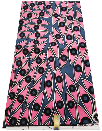 Veritable Wax Print- Pink, Gray, Black, White