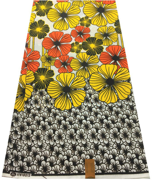 Exclusive Veritable High-Target Wax Print- Yellow Orange Black White