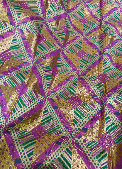 Elegant African Bazin Brocade  Lace Fabric -Lilac, Forest-Green, Sky-Blue, Gold, Ivory-Cream,