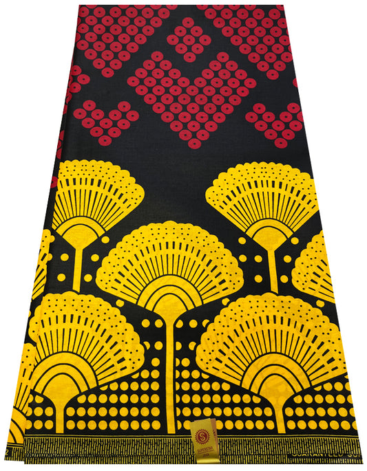 Polished Super Java Block Print -Red, Black, Yellow