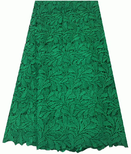 Guipure Lace, Floral Pattern, Green