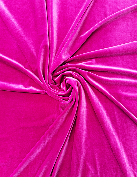 Fuchsia Hot Pink Stretch Velvet