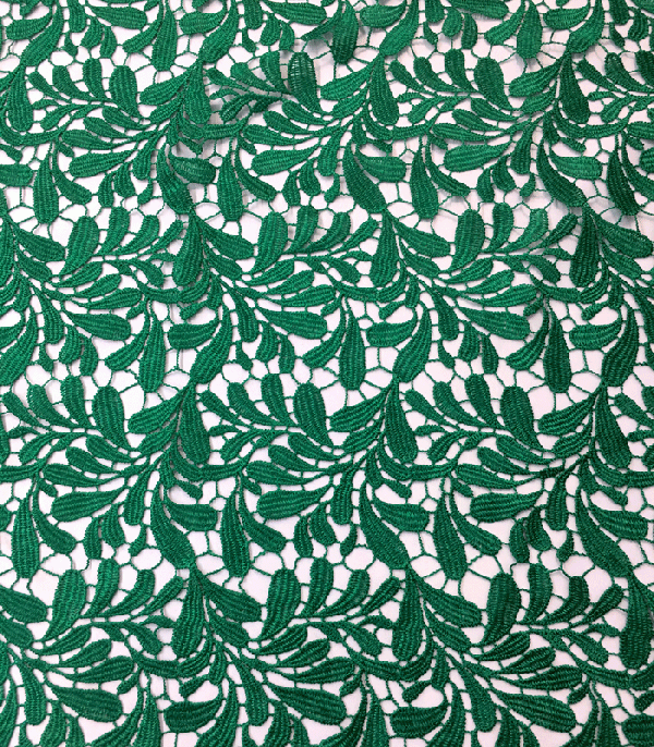 Guipure Lace, Floral Pattern, Green