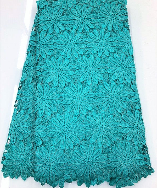 Guipure Lace, Floral Pattern, Bluish