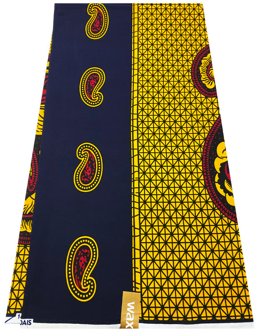 Guaranteed Wax Print-Red, Denim-Blue, Yellow-Gold,  Black