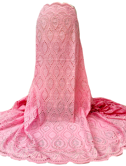 High End Super Quality Swiss Voile Lace- Baby Pink with tiny stone