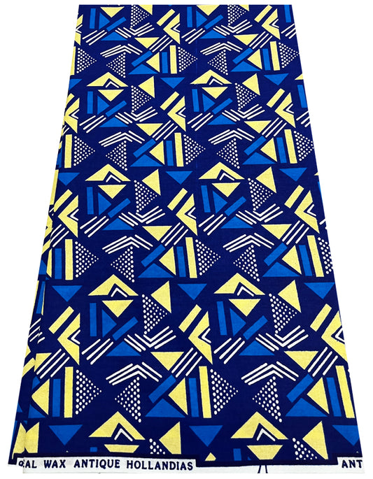 Samakaka Angola Print - Blue Cream  & White