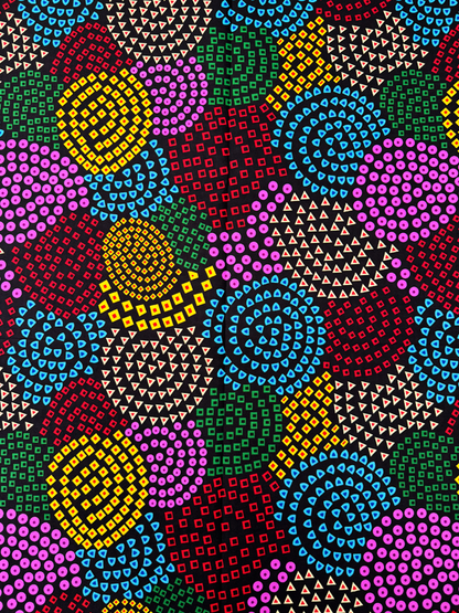 Polyester African Wax Prints Fabrics- Multi-color