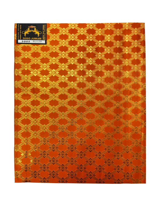 African Head Tie/ Headwrap Sego- Orange, Gold