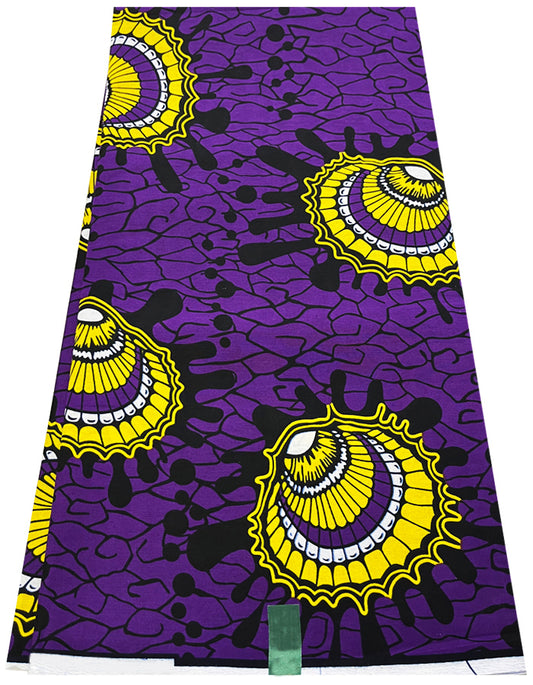 Hollandais Print- Purple, Black, White,Yellow