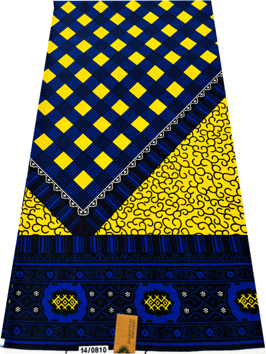 Hollandais Print- Navy-Blue, Yellow, Black, White