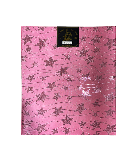 African Head Tie or Wrap- Star-Pink