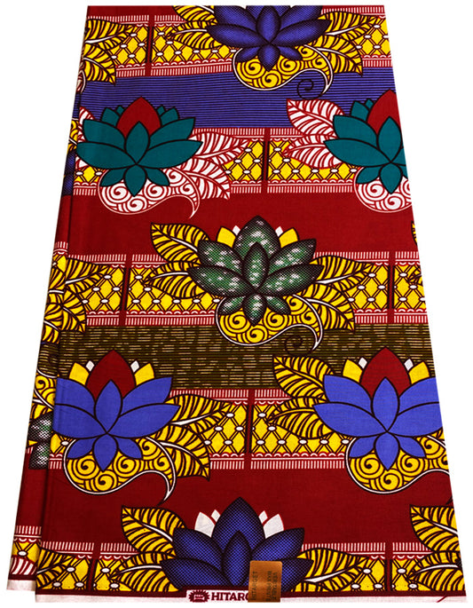 High End Quality African Wax- Floral Print- Multi Color