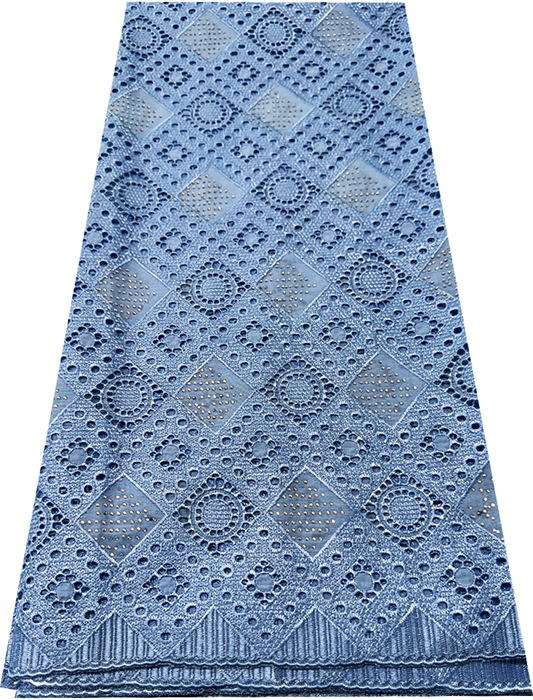 Swiss Voile Lace-  Sapphire Blue  with tiny stone