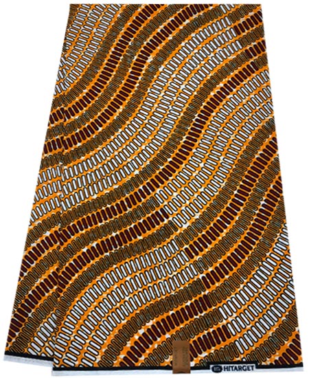 Hitarget African Wax Print- Tangerine Orange Red Black White