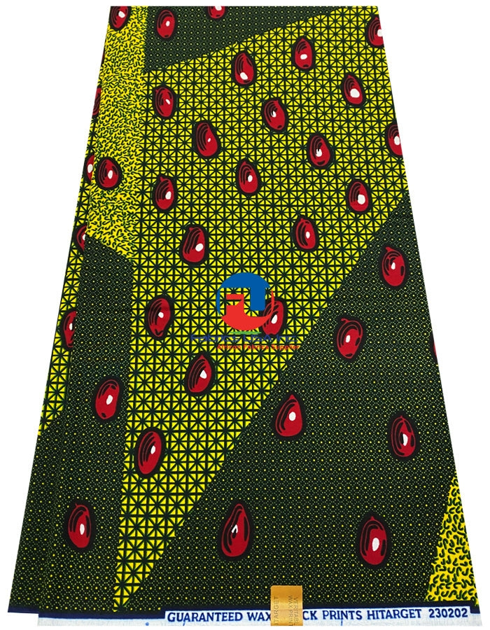 African Print Fabric- Green, Blue, Red