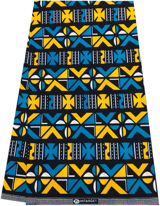 Samakaka Ankara Wax Print- Blue and Yellow