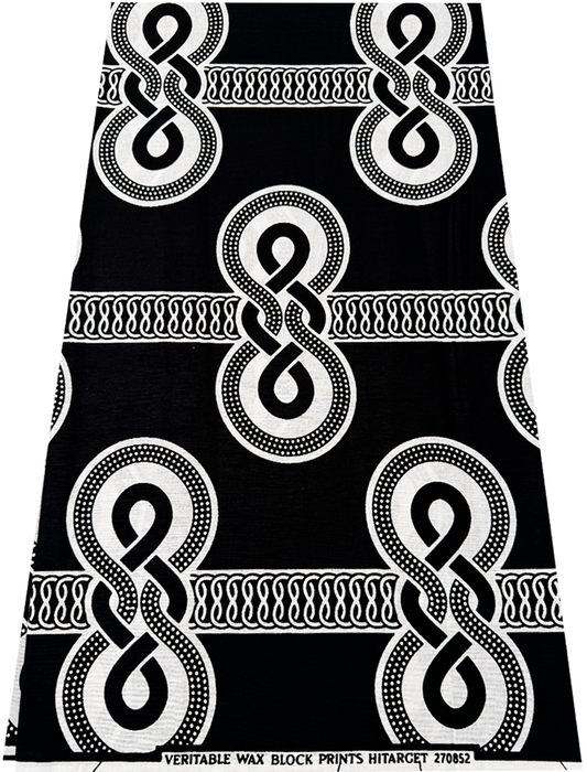 Black and White Traditional Ankara Wrapper Wax Print