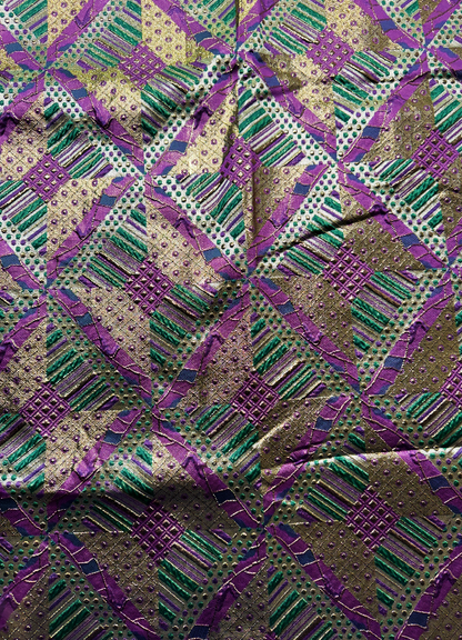 Elegant African Bazin Brocade  Lace Fabric -Lilac, Forest-Green, Sky-Blue, Gold, Ivory-Cream,