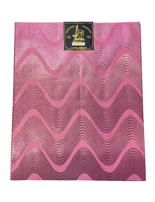 African Head Tie Pink Zigzag Pattern