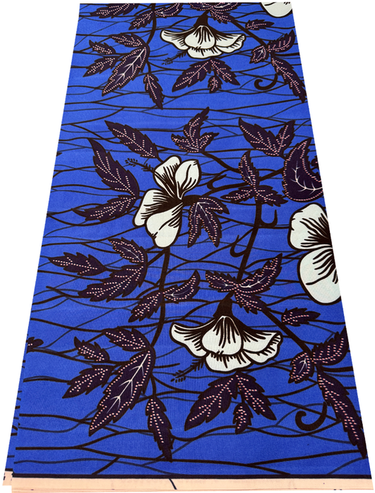 Exclusive Design Cotton Blend Wax Print- Royal-Blue, Dark-Blue, Black,