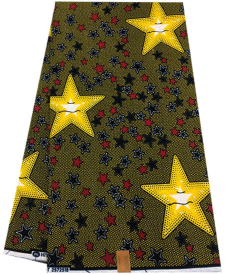 African Wax Print Fabric; Star Print Pattern