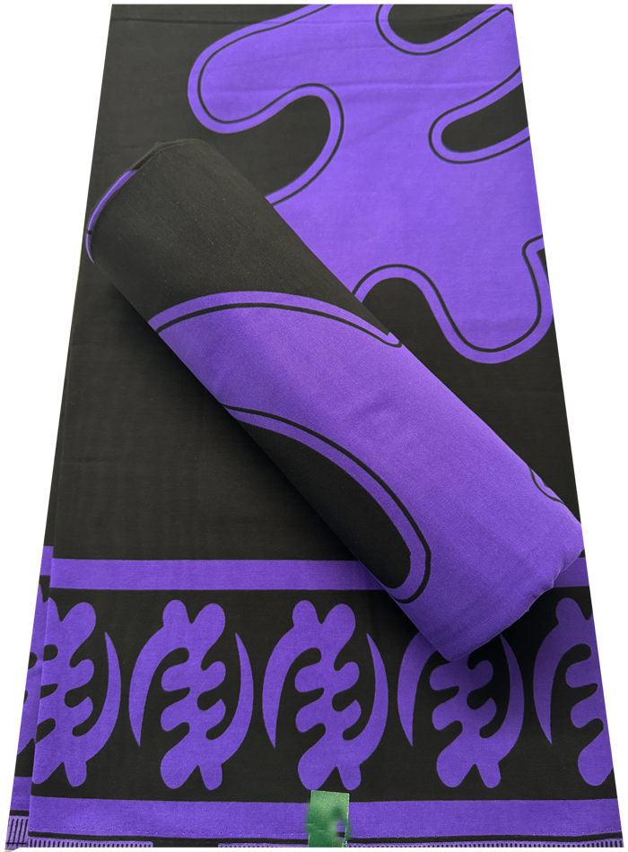 Gye Nyame Hollandais Print- Purple and Black