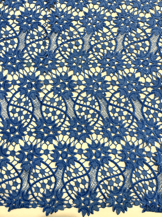 Exotic Guipure Lace /Corded Lace  Sky-Blue