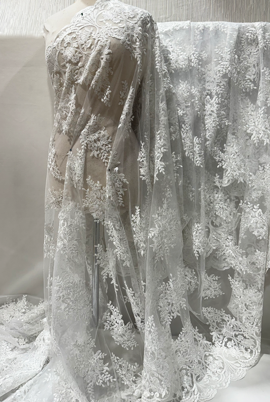 White White- Corded Lace-C8