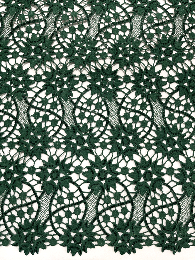 Exotic Guipure Lace/ Corded Lace-  Army Green