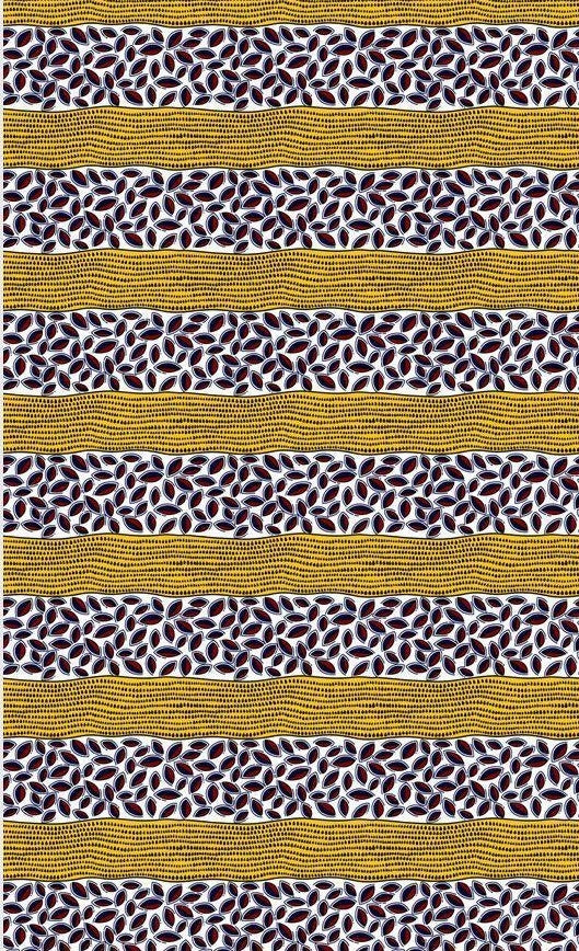 African Ankara Wax Print-, Red ,Golden-Yellow, Black, White