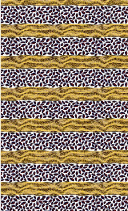 African Ankara Wax Print-, Red ,Golden-Yellow, Black, White