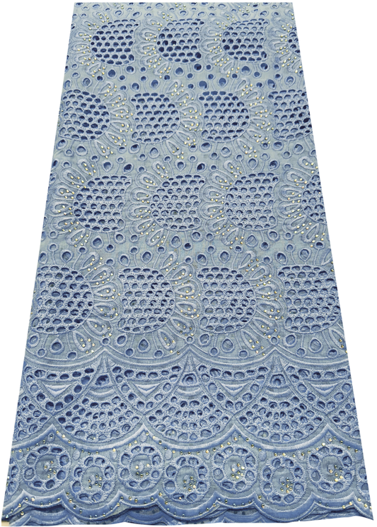 Swiss Cotton Voile Lace/Nigerian Voile Lace- Light-Blue