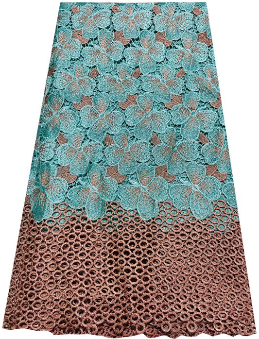 Exclusive and High Quality Guipure Lace/ Corded Lace- Mint-Green with stone