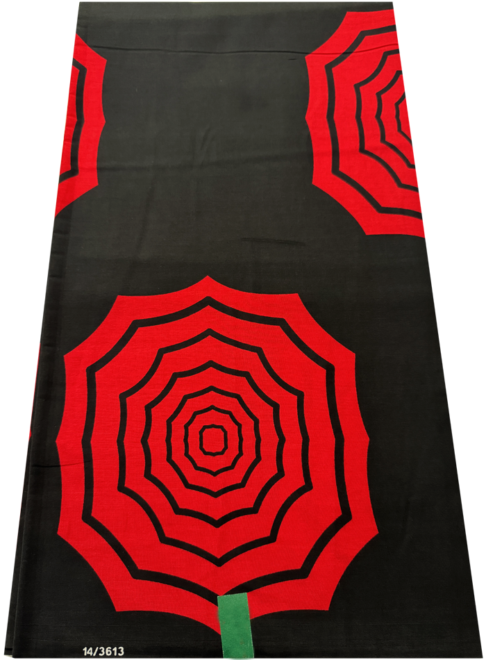 Veritable Hollandais Wax Print-Red and Black-Swirl Pattern