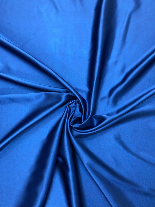 Royal Blue; Stretch Polyester Charmeuse Fabric