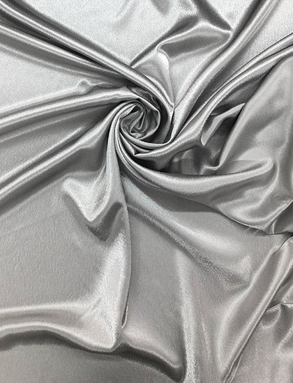 Silver Crape Back Satin Fabric