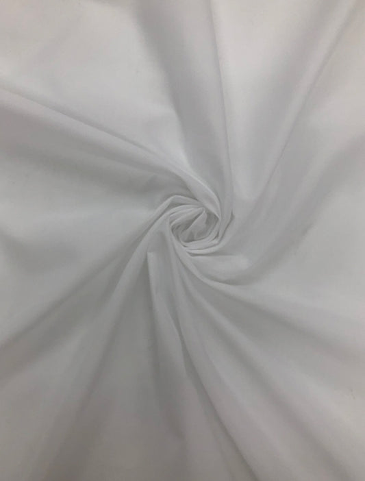 White; Cotton - Poly Lining Fabric