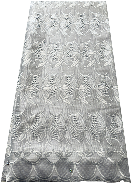 White Nigerian Swiss Cotton Voile Lace