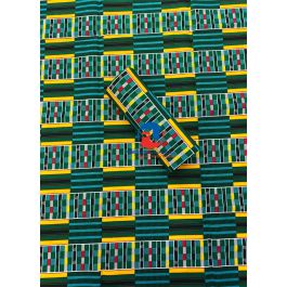 Kente Cloth Blue And Yellow A-Line Dress for Sale by