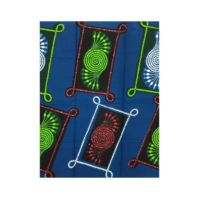 African Print Fabric; Blue, Cream, Mint Green, Army Green