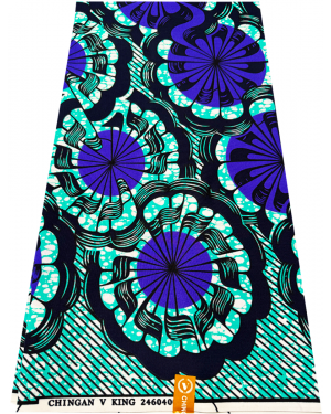  Cotton Blend Exclusive Design African Wax Print- Mint-green, Purple, White, Dark-blue, Black