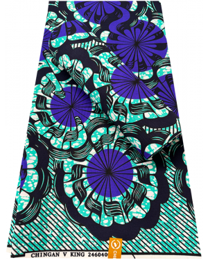  Cotton Blend Exclusive Design African Wax Print- Mint-green, Purple, White, Dark-blue, Black