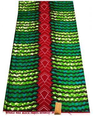 Veritable Wax Print High End Design-  Red, White, Lime-Green, Forest-Green, Burgundy
