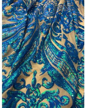 Turquoise Blue Stretch Sequin